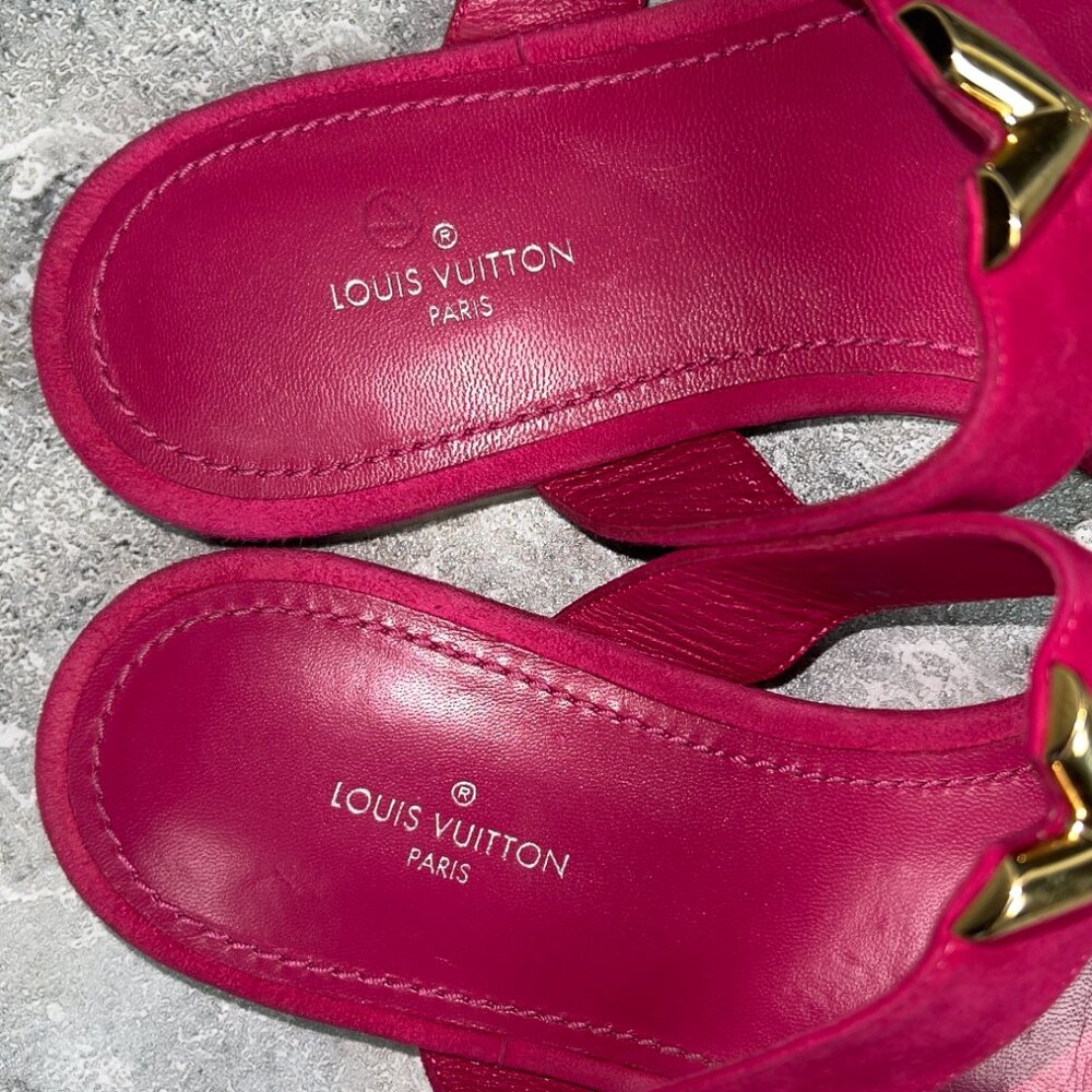 LOUIS VUITTON Bahiana Sandal Flat Pink Suede 5 UK or 8 US or 38 EUR - Picture 10 of 12